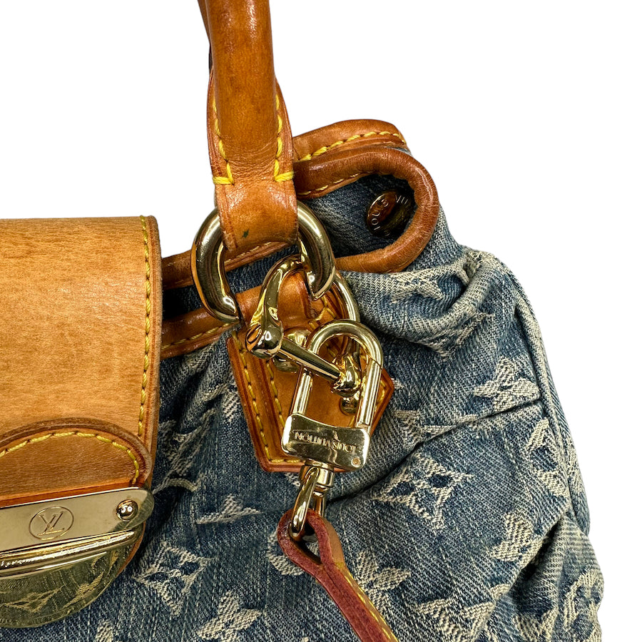 LOUIS VUITTON DENIM PLEATY W/ ADDITIONAL CROSSBODY STRAP