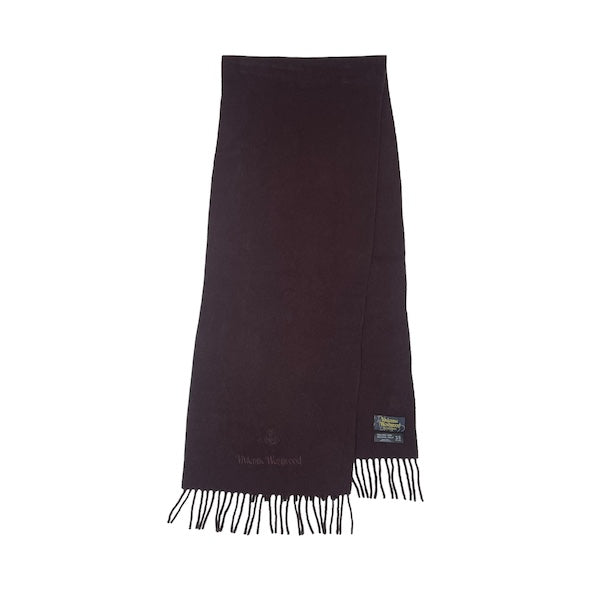 VIVIENNE WESTWOOD BROWN WOOLLEN SCARF 02LFJ