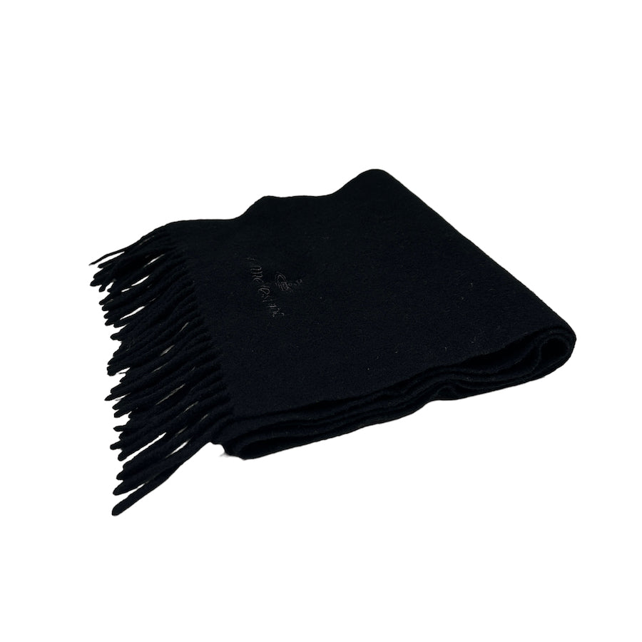 VIVIENNE WESTWOOD ACCESSORIES BLACK EMBROIDERED WOOL SCARF