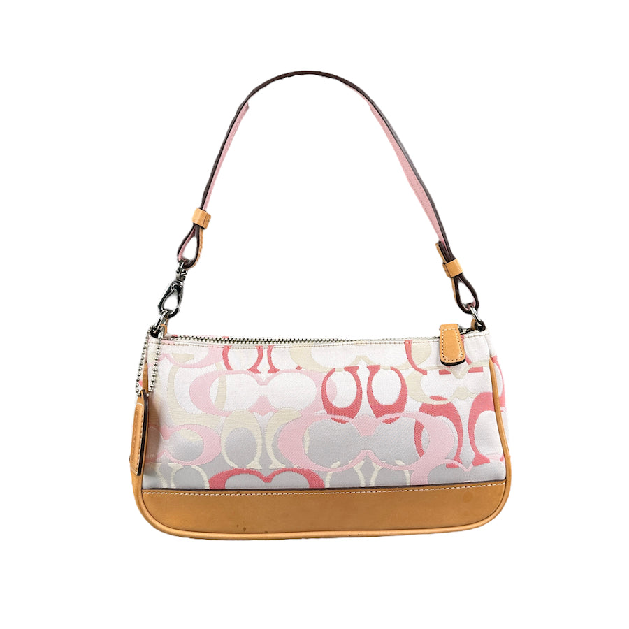 COACH PINK / CREAM / WHITE MINI POCHETTE BAG