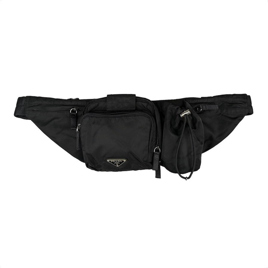 PRADA BLACK NYLON UTILITY BELT BAG