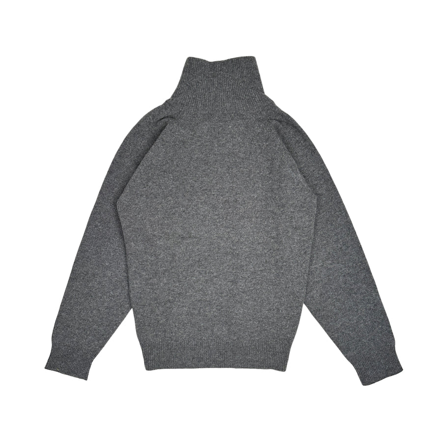 ISSEY MIYAKE GREY WOOLLEN BLEND QUARTER ZIP PULLOVER