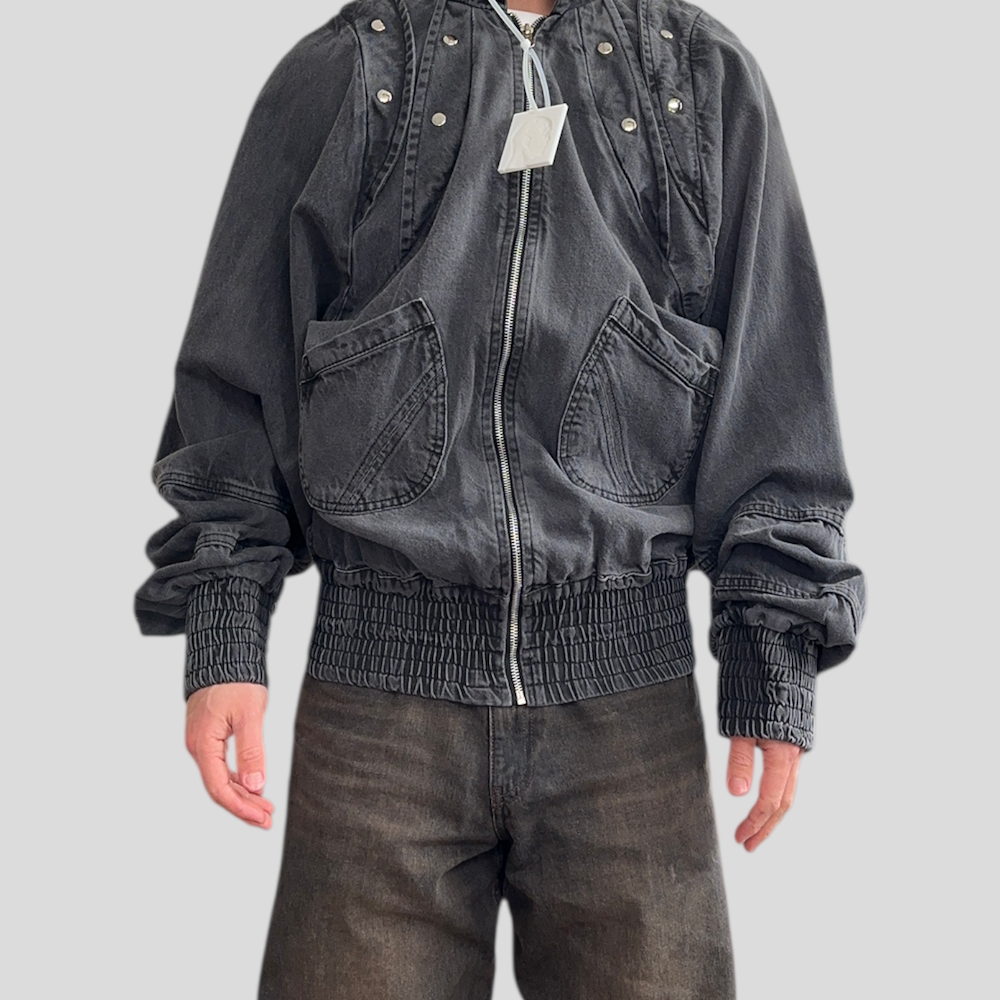 KYONJIR ARMOR BOMBER JACKET - GREY