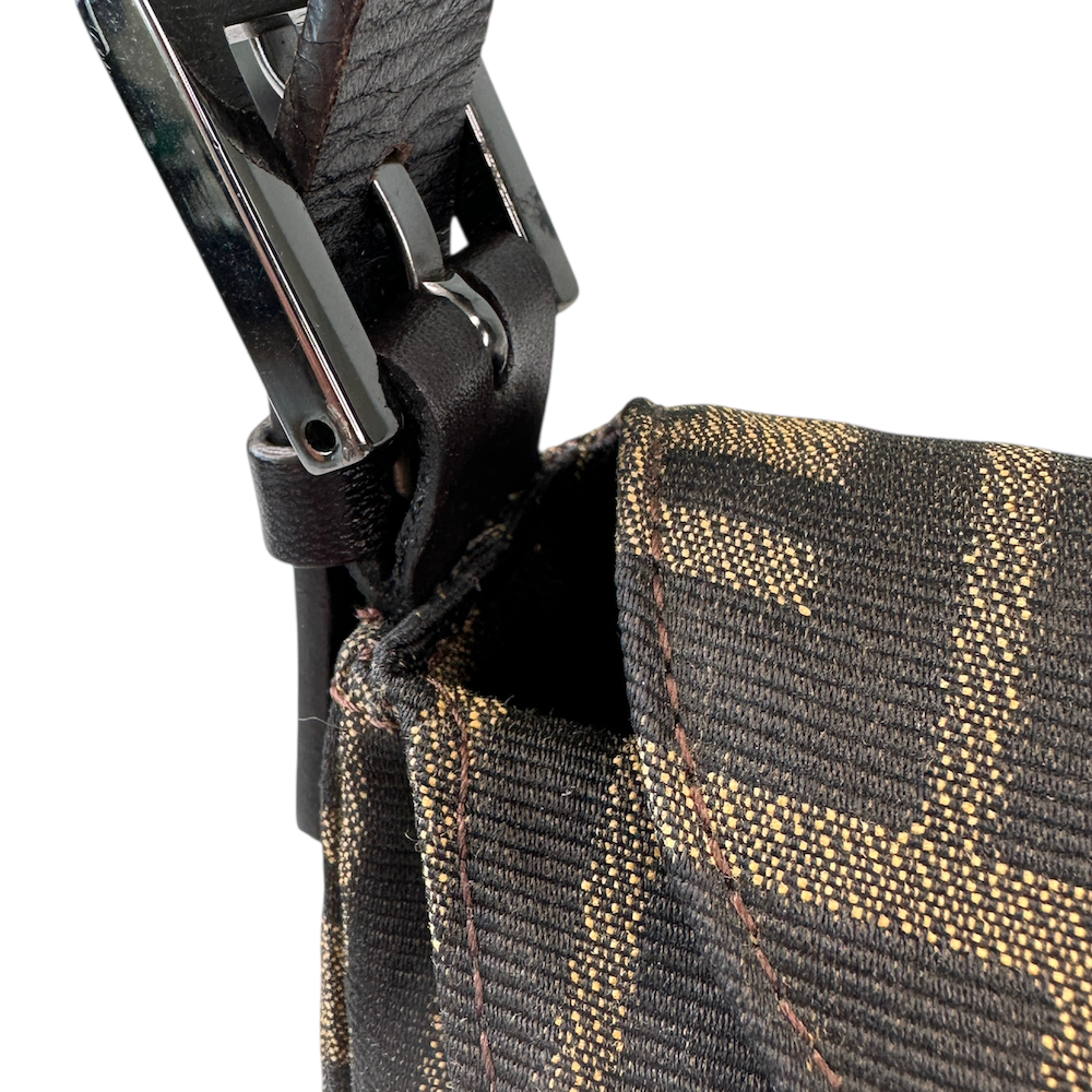 FENDI ZUCCA DOUBLE FLAP BAGUETTE BAG