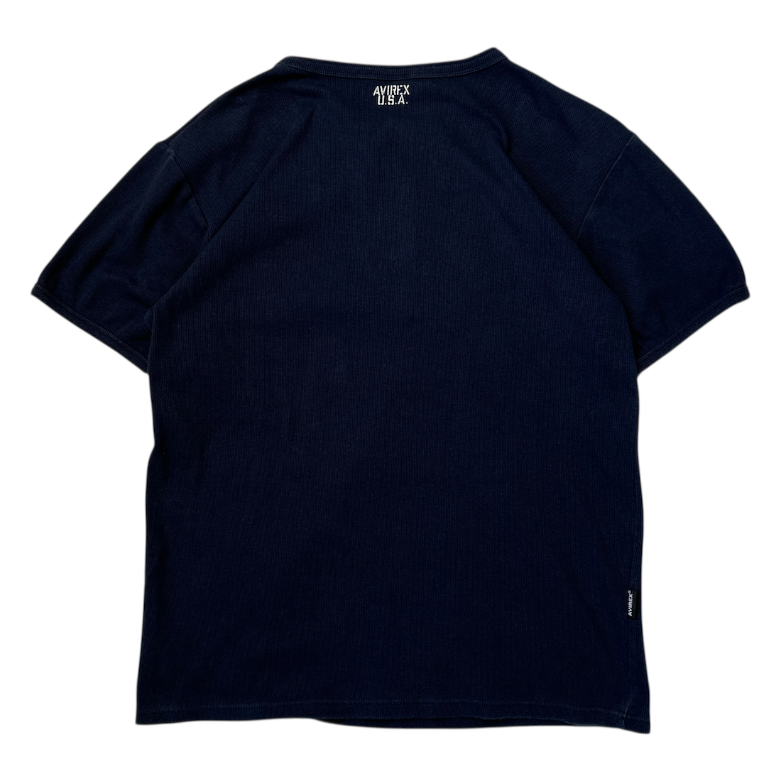 (XL) AVIREX HENLEY T-SHIRT - NAVY