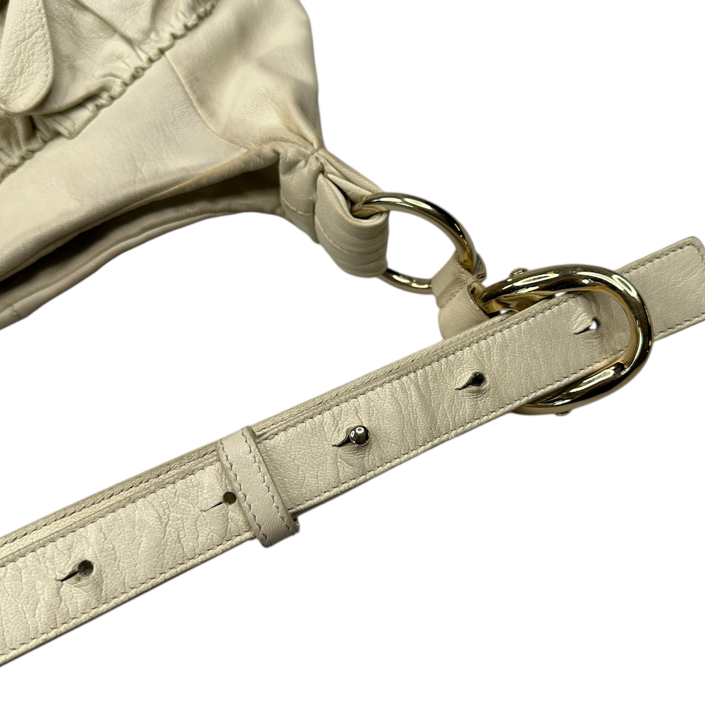 YVES SAINT LAURENT RIVE GAUCHE NAJA BAG - CREAM