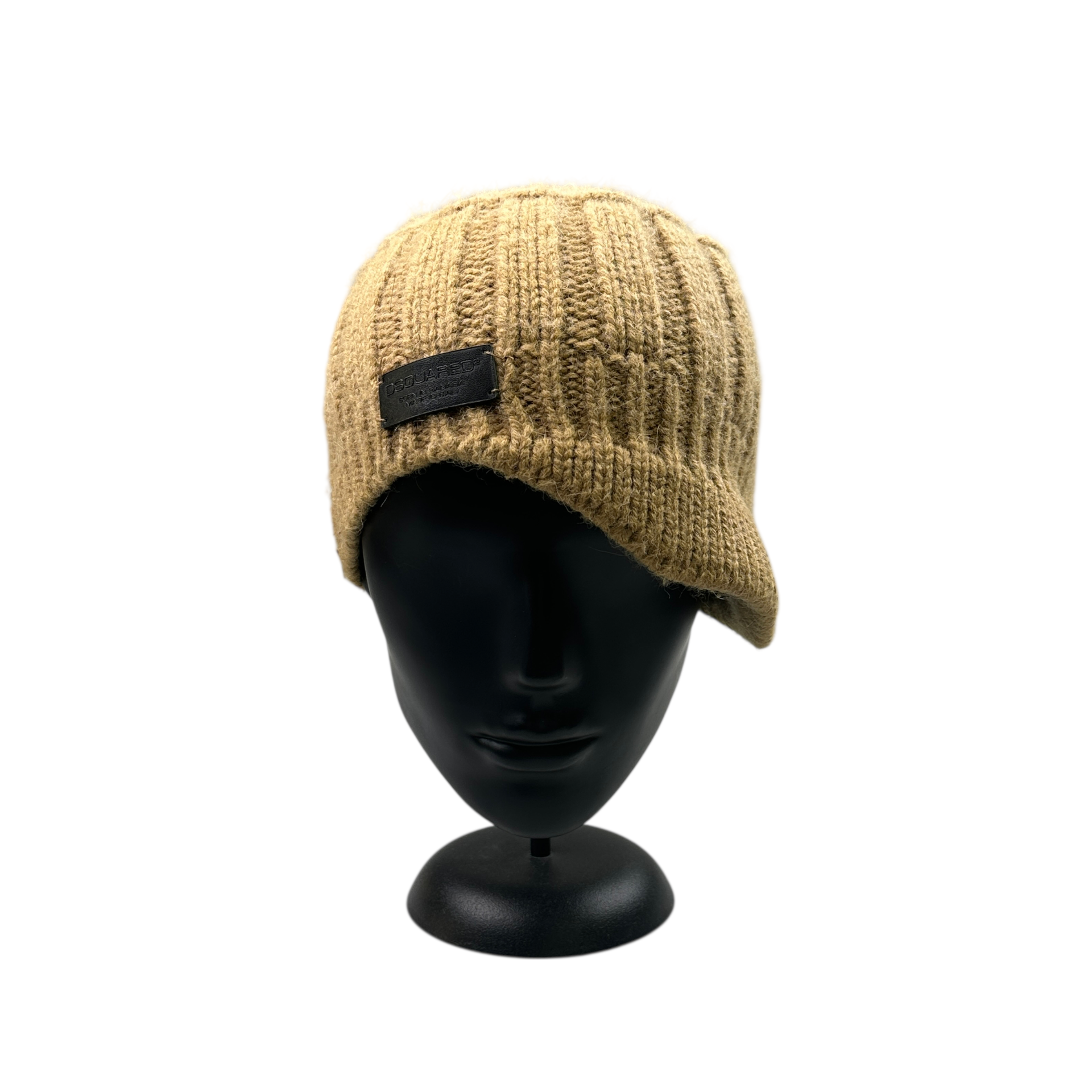 (L) DSQUARED WOOL BRIM BEANIE - BEIGE