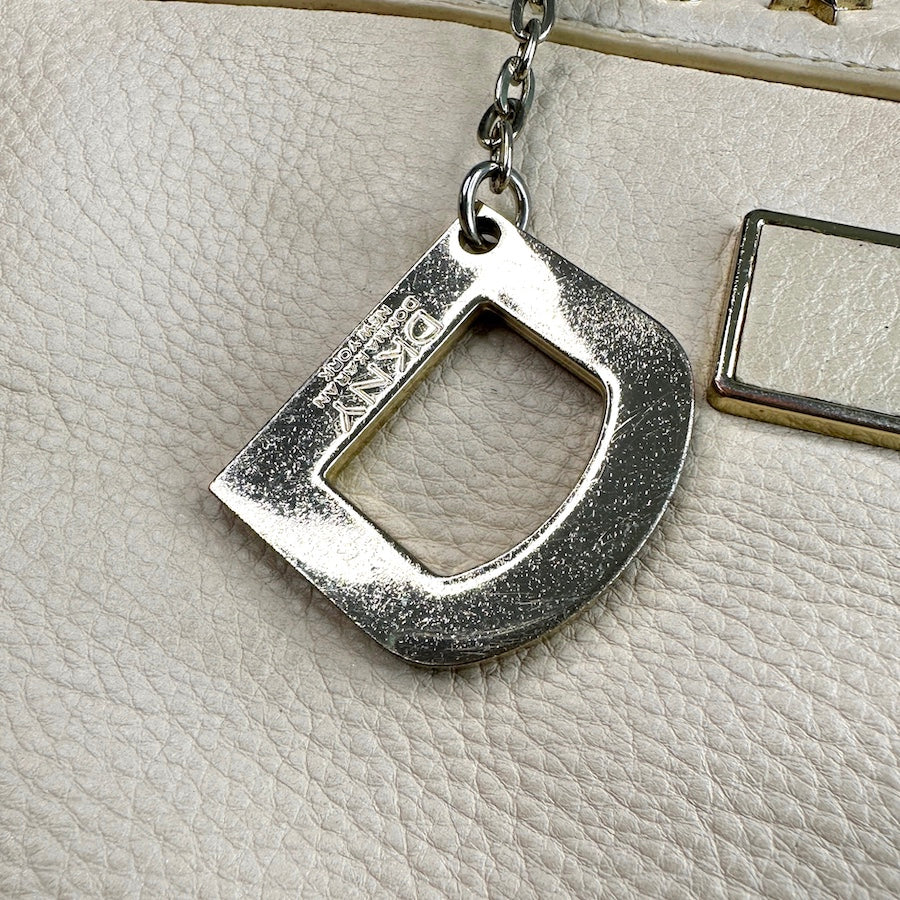 DKNY LEATHER TOTE BAG - CREAM