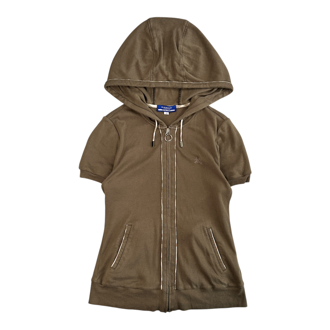 (38) BURBERRY SHORT SEEVE HOODIE - BROWN