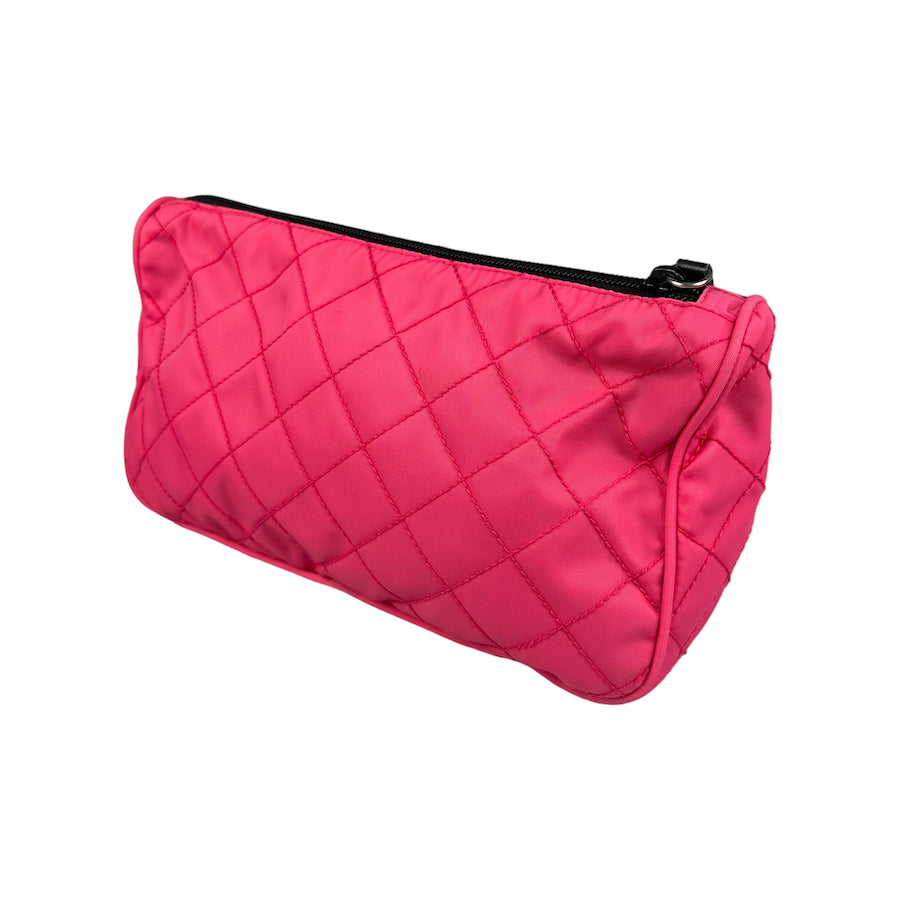 PRADA QUILTED NYLON POUCH - PINK