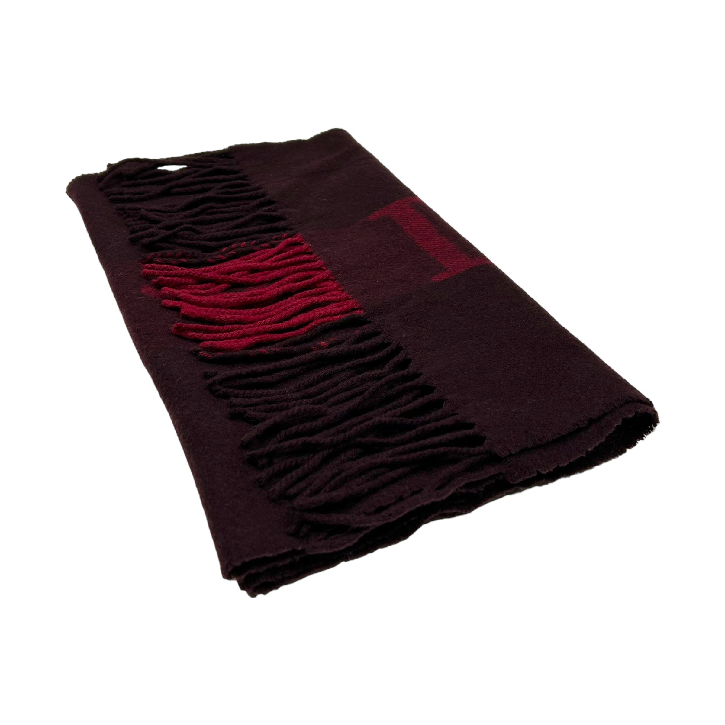 DIOR SPELLOUT SCARF BURGUNDY & RED