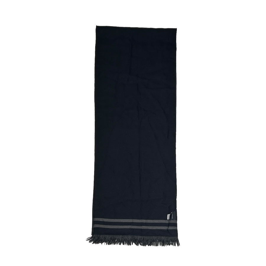 GUCCI BLACK/GREY MONOGRAM WOOL SCARF HD93