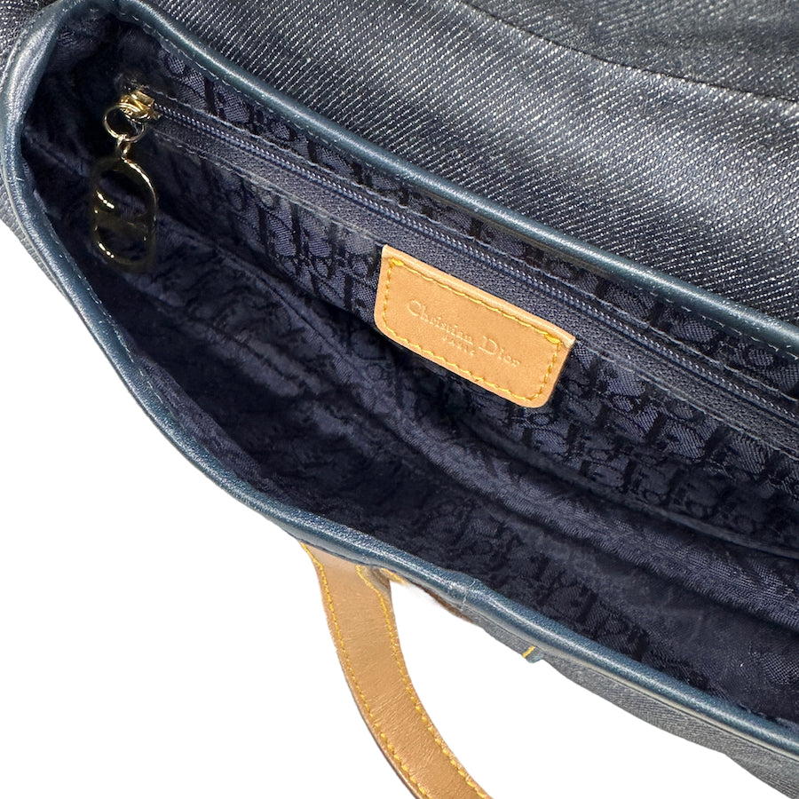 DIOR 2002 DENIM / LEATHER SADDLE BAG