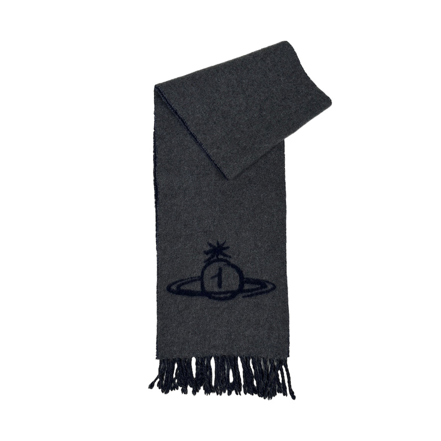 VIVIENNE WESTWOOD "1" ORB SCARF - BLUE / BLACK