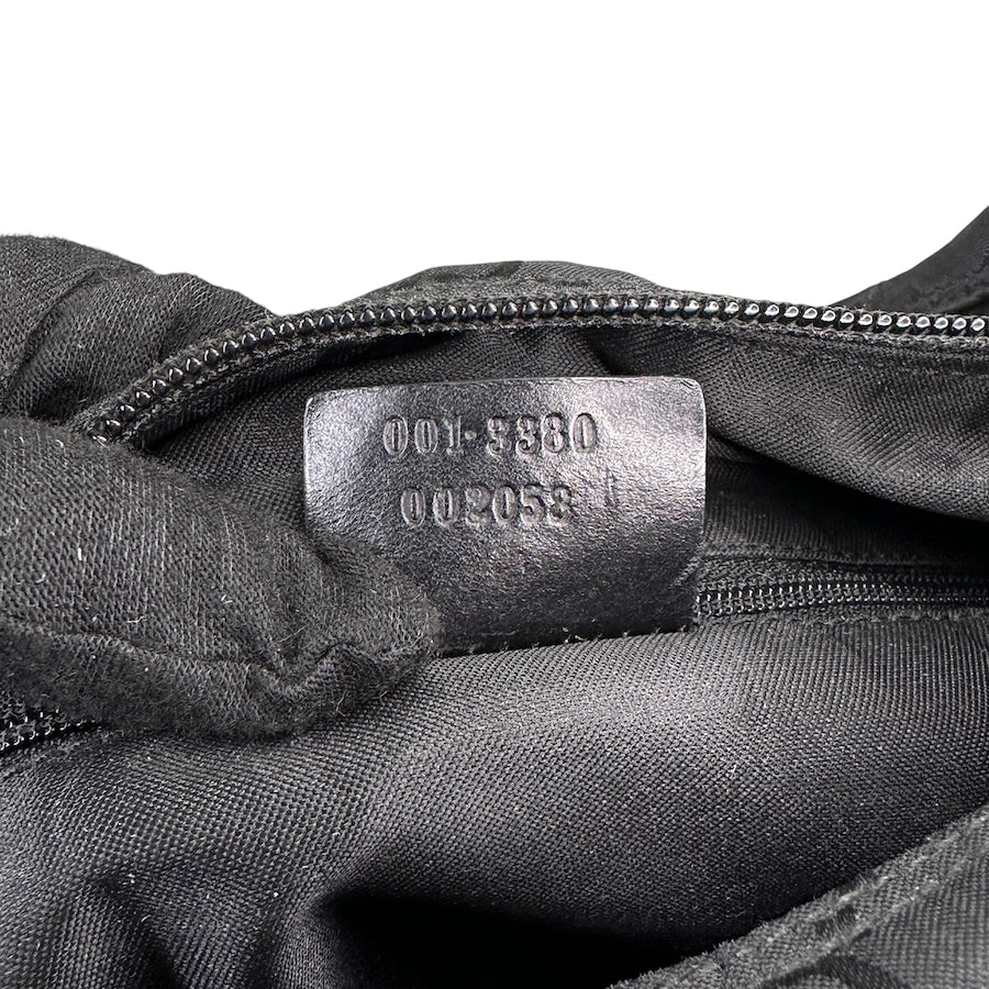 GUCCI BLACK GG NYLON DOUBLE POCKET SHOULDER BAG