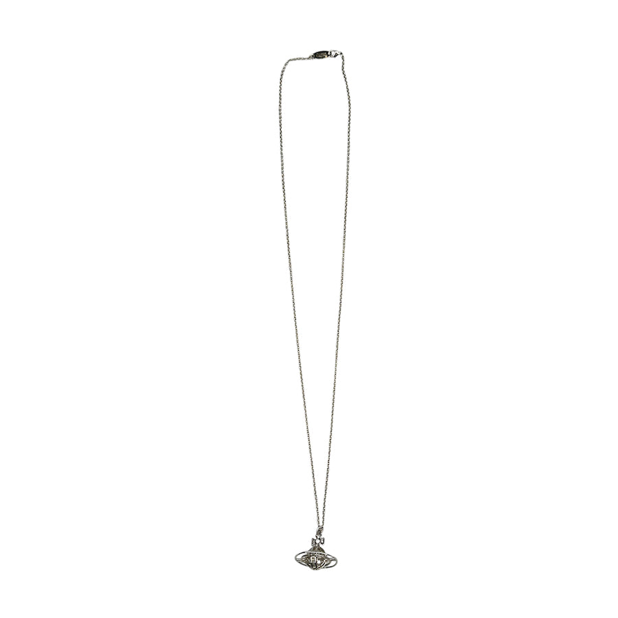 VIVIENNE WESTWOOD HOLLOW 3D ORB NECKLACE - SILVER PLATED