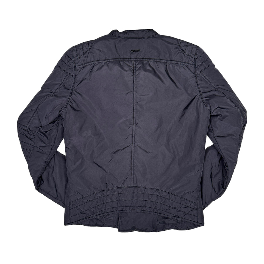 DIESEL BELTED NYLON RIDERS JACKET - BLUE