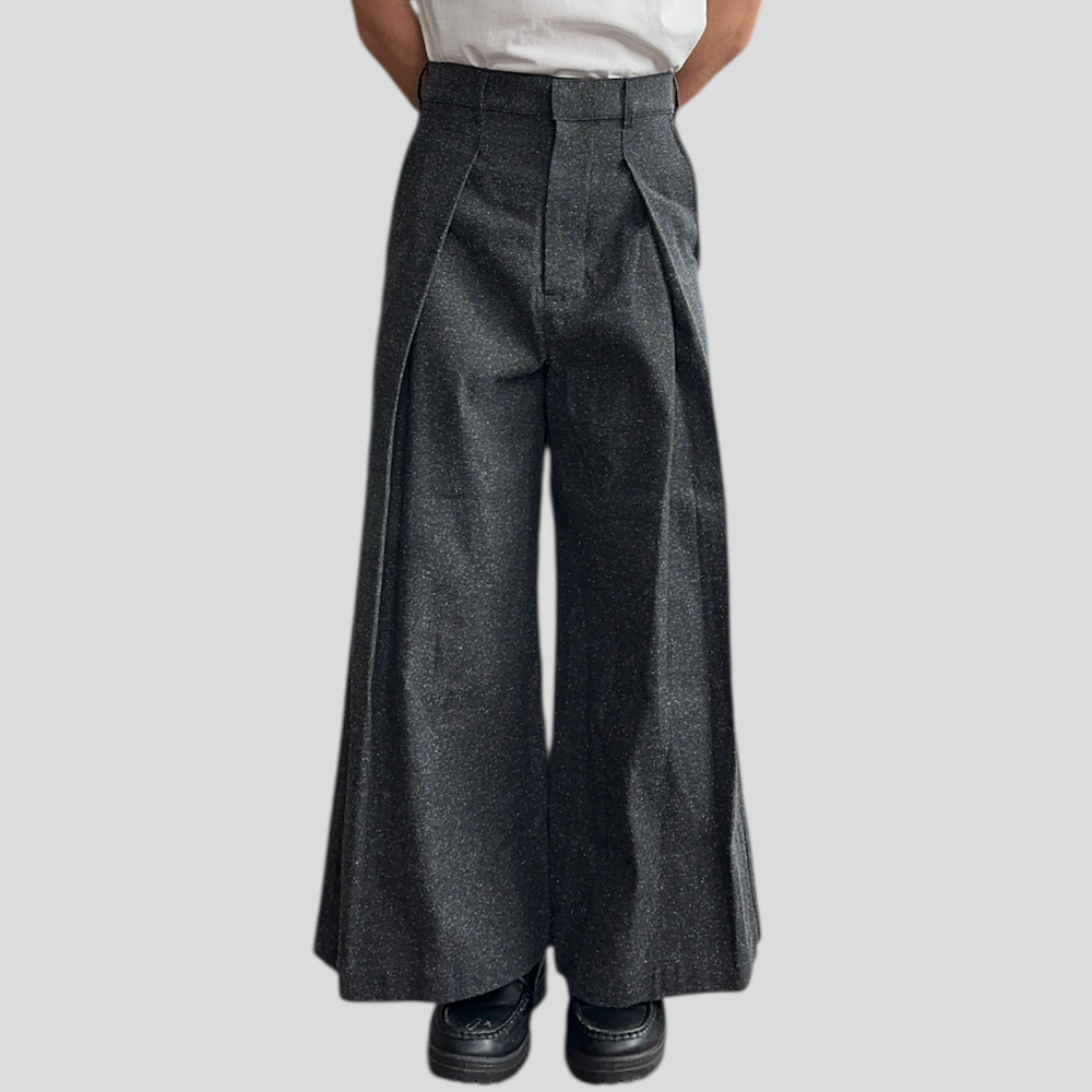(NEW) VOAAOV 1-TUCK WIDE PANTS - GREY
