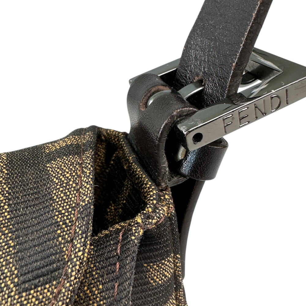FENDI ZUCCA DOUBLE FLAP BAGUETTE BAG
