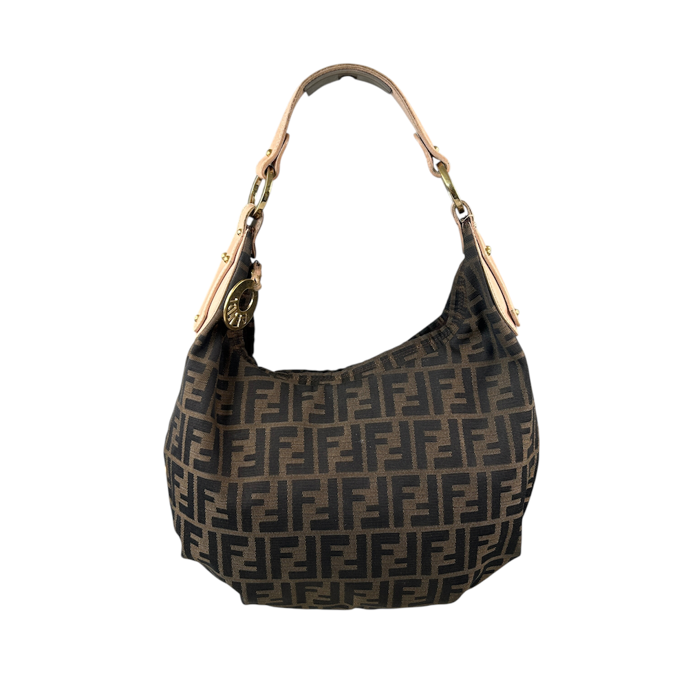 FENDI ZUCCA CANVAS CRESCENT BAG