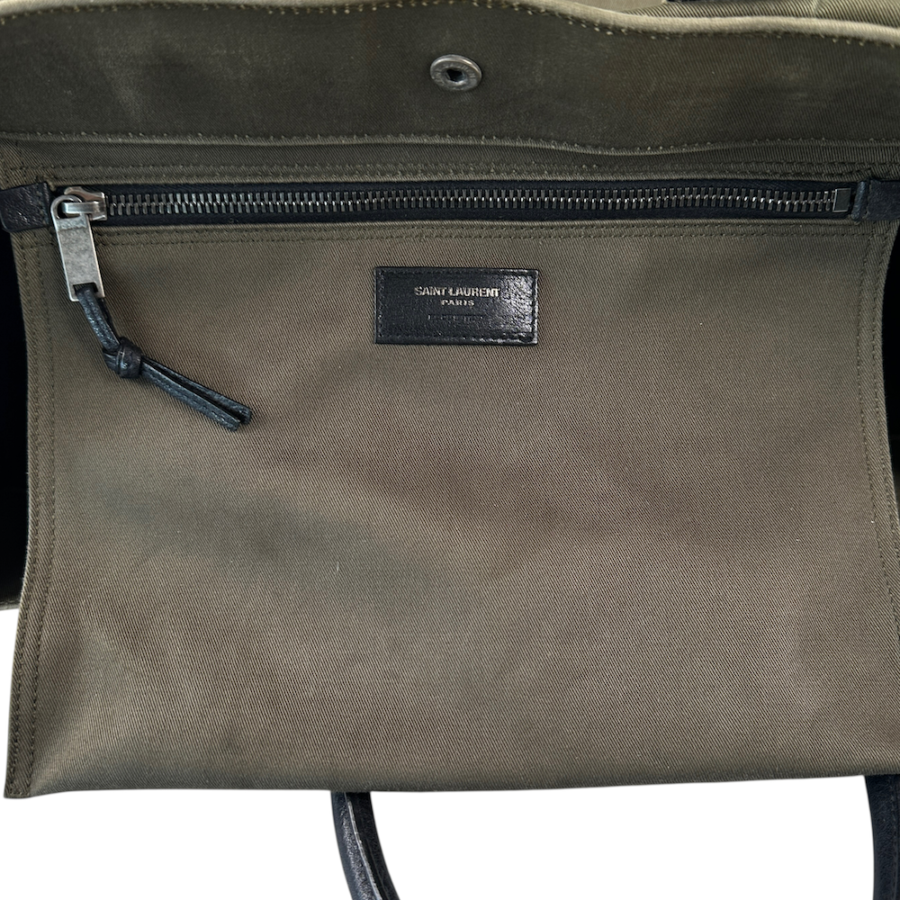 SAINT LAURENT RIVE GAUCHE TOTE BAG - GREEN