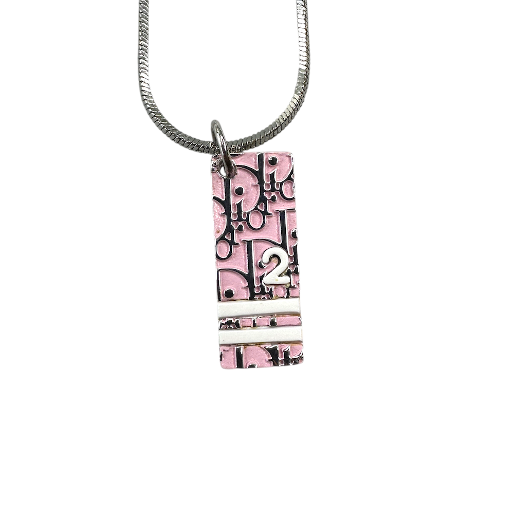 DIOR TROTTER MONOGRAM NECKLACE - BABY PINK (II)