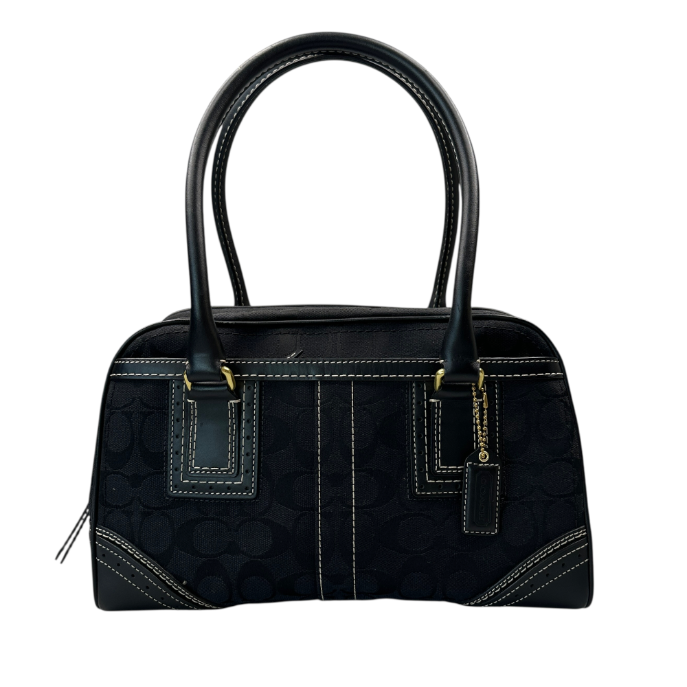 COACH SIGNATURE CANVAS MINI BOSTON BAG