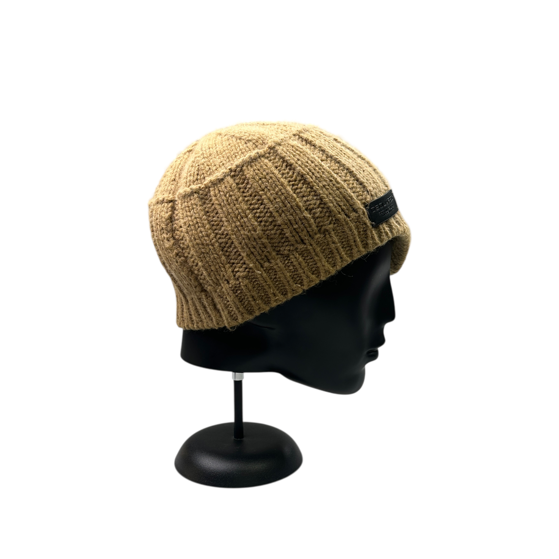 (L) DSQUARED WOOL BRIM BEANIE - BEIGE