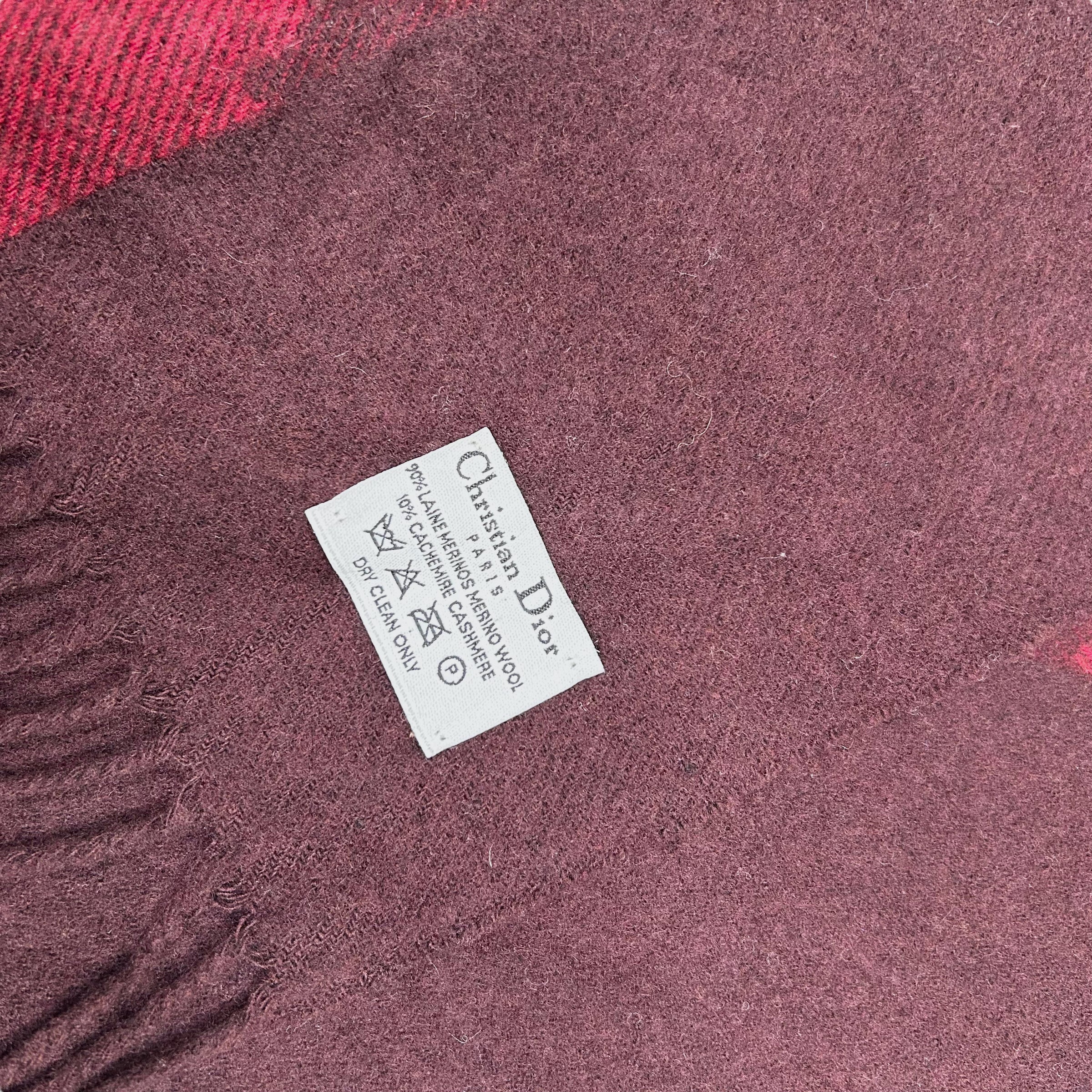 DIOR SPELLOUT SCARF BURGUNDY & RED