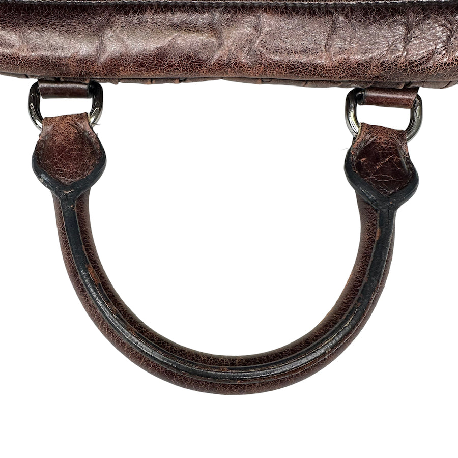 MIU MIU BROWN LEATHER HAND BAG