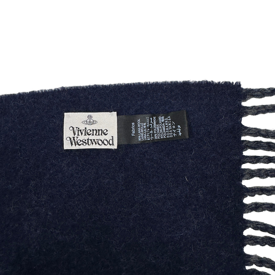 VIVIENNE WESTWOOD "1" ORB SCARF - BLUE / BLACK