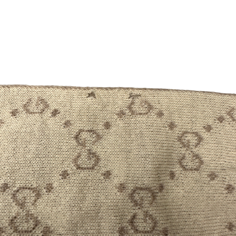 GUCCI BEIGE/CREAM GG WOOL MONOGRAM SCARF