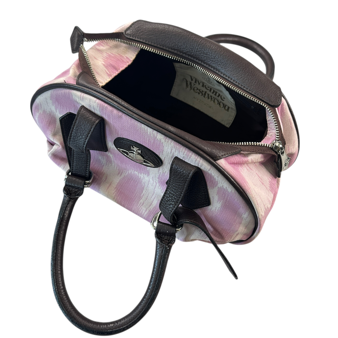 VIVIENNE WESTWOOD CANVAS LEOPARD PRINT CANVAS BAG