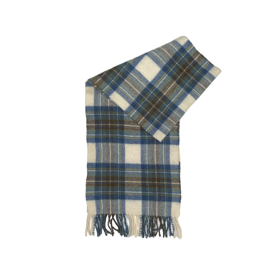 DIOR EMBROIDERED LOGO PLAID SCARF HFG93