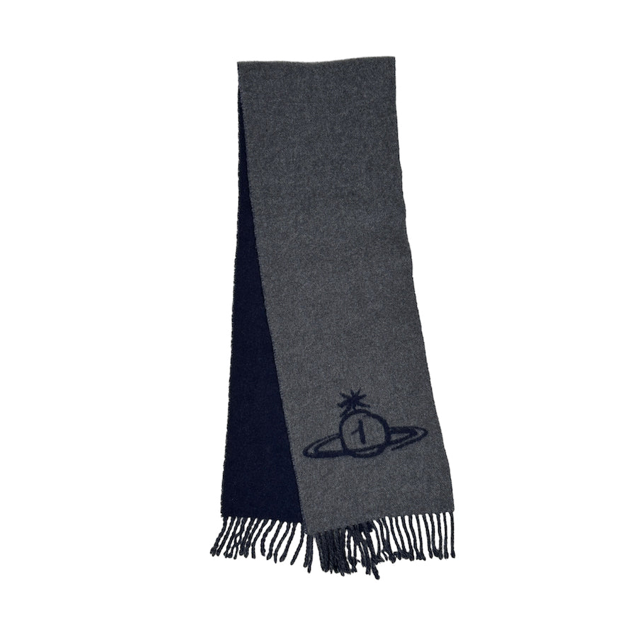 VIVIENNE WESTWOOD "1" ORB SCARF - BLUE / BLACK