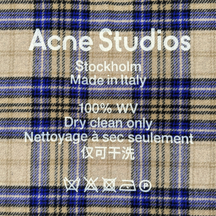 ACNE STUDIOS BLUE / BROWN CASSIAR CHECK SCARF