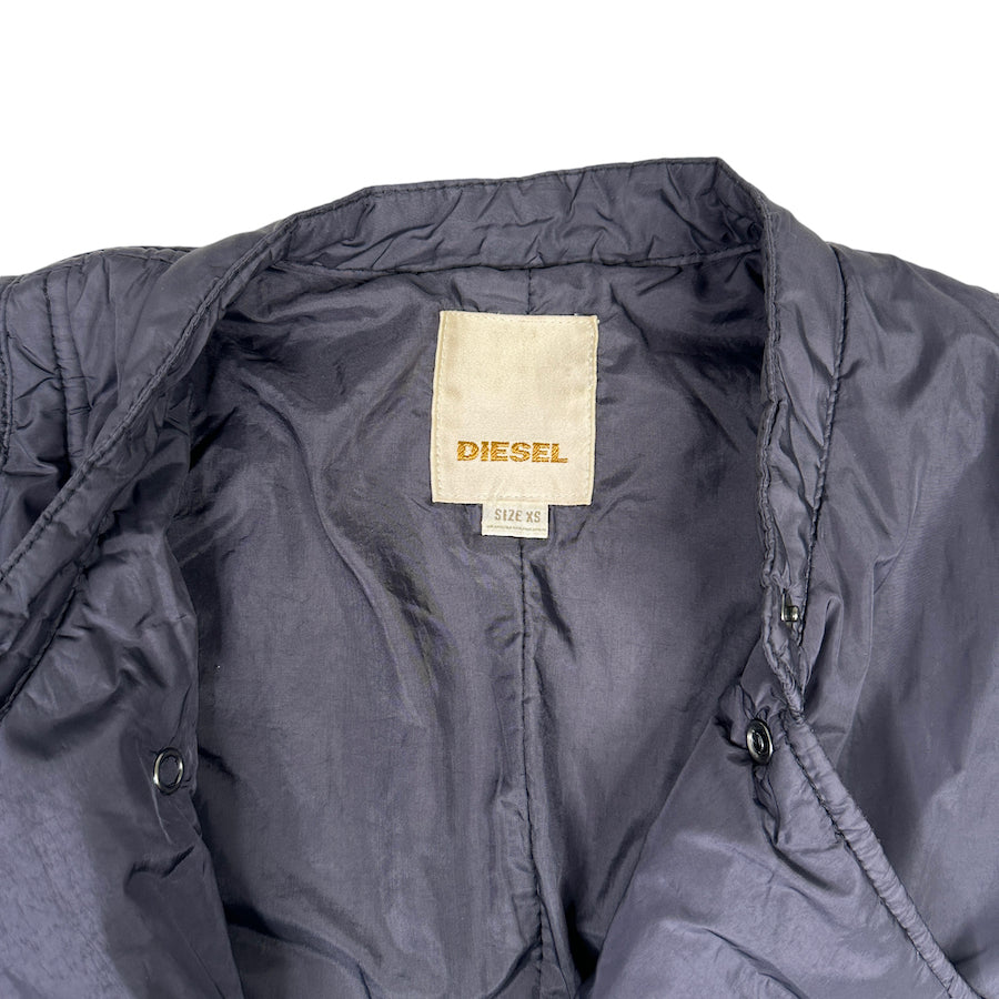 DIESEL BELTED NYLON RIDERS JACKET - BLUE