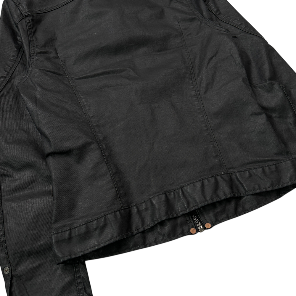 G-STAR RAW WAXED DENIM JACKET - BLACK