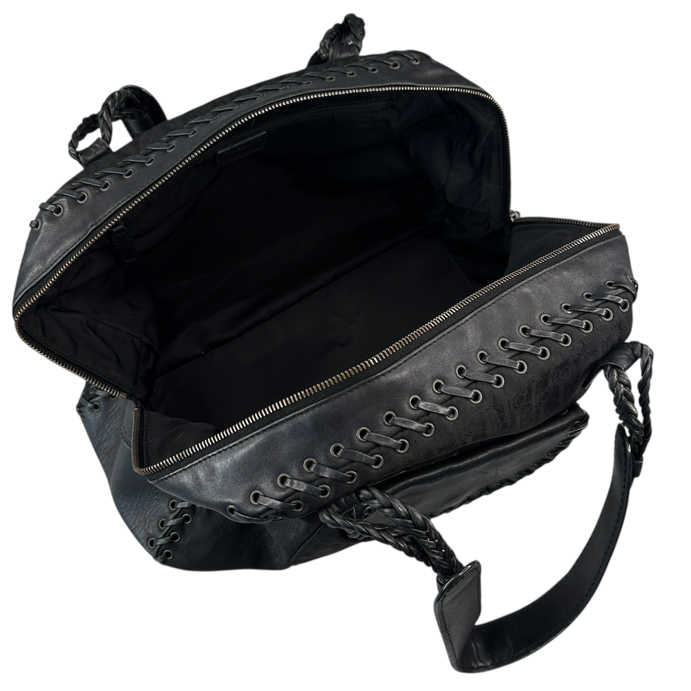 DIOR 2007 MONOGRAM SHOULDER BAG - BLACK