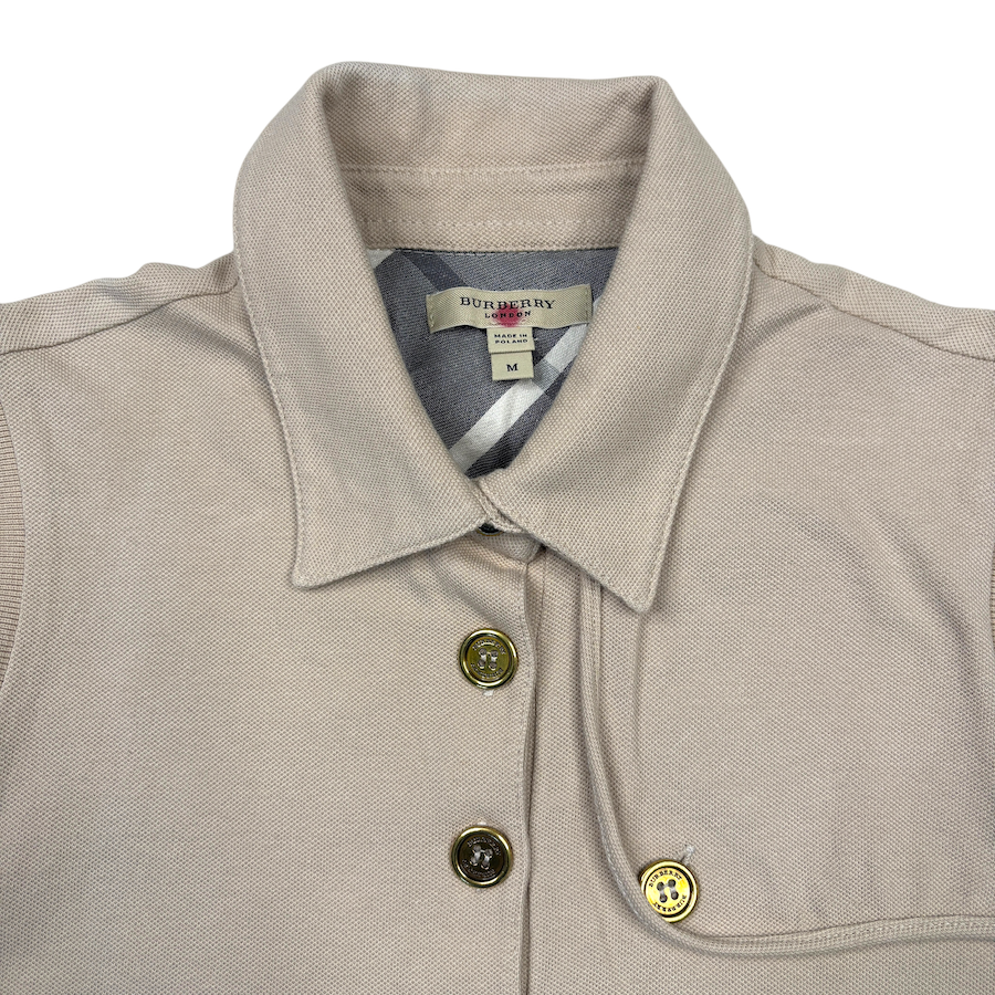 BURBERRY COLLARED VEST  - BEIGE