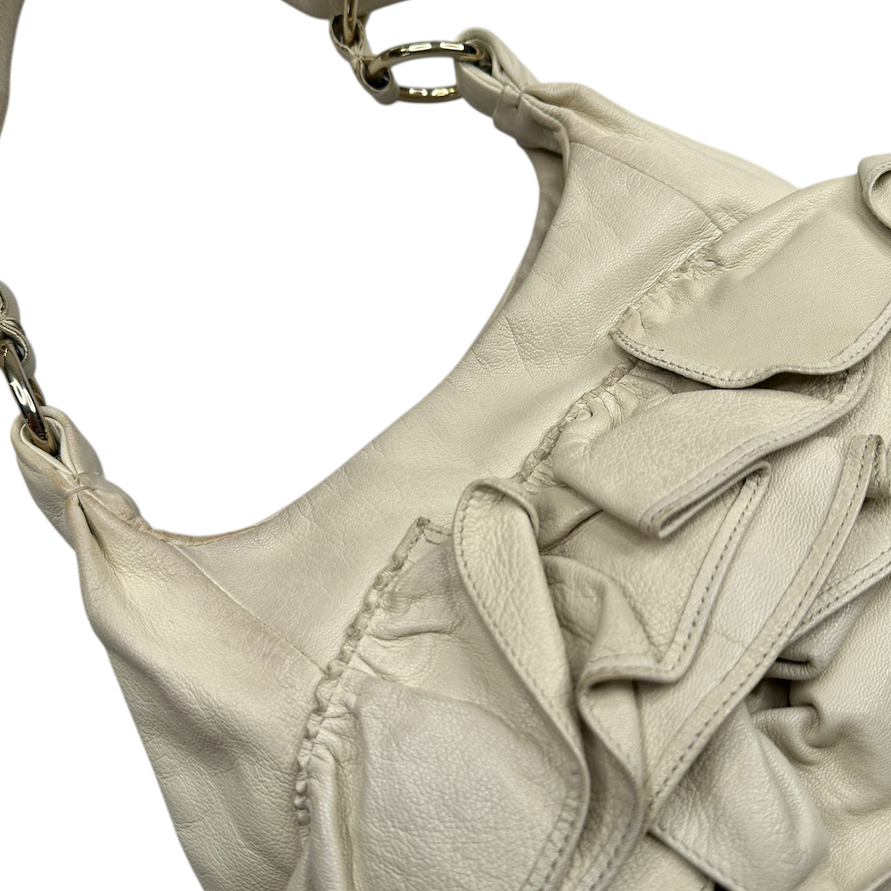 YVES SAINT LAURENT RIVE GAUCHE NAJA BAG - CREAM