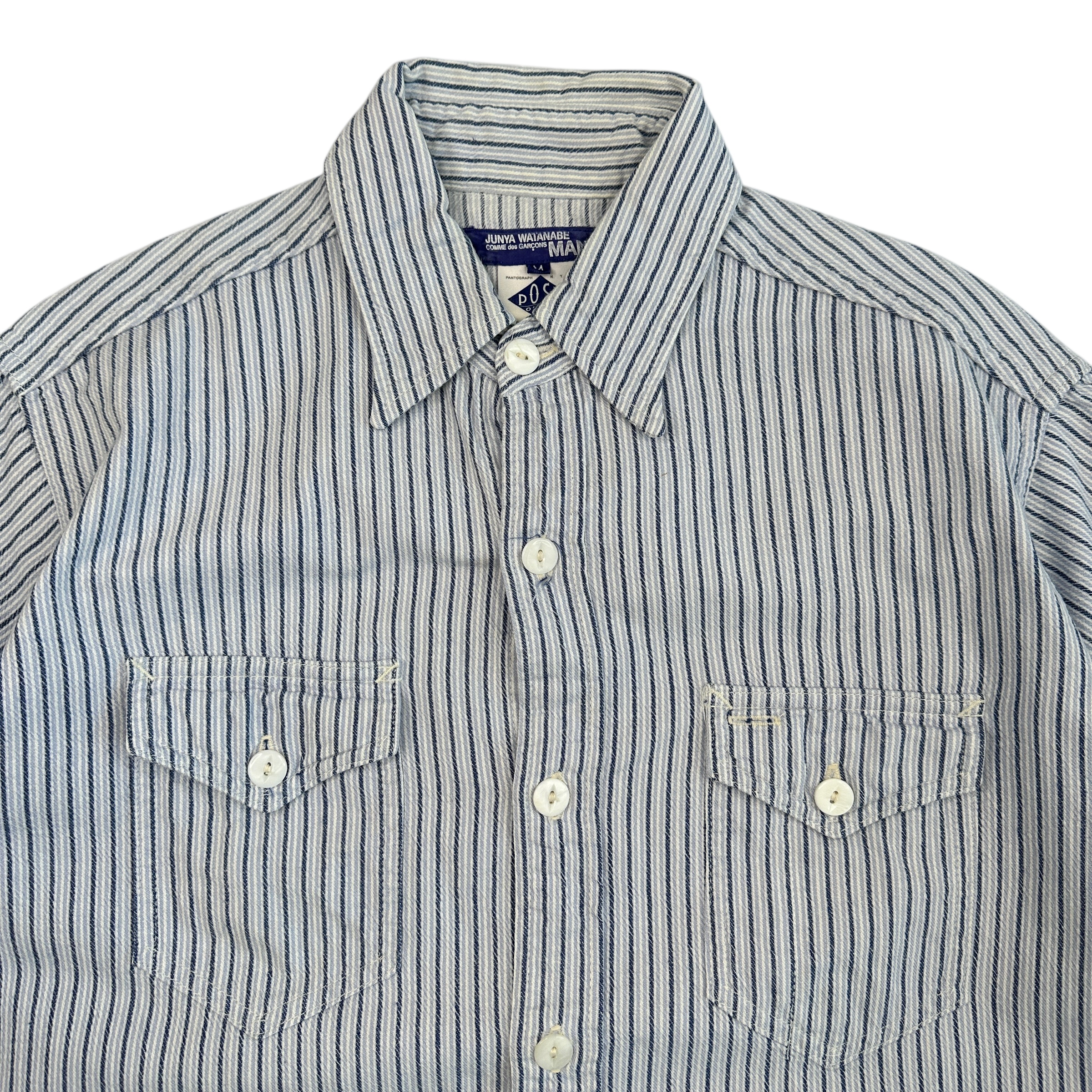 (M) JUNYA WATANABE CDG X POST O'ALLS SHORT SLEEVE SHIRT (2005)