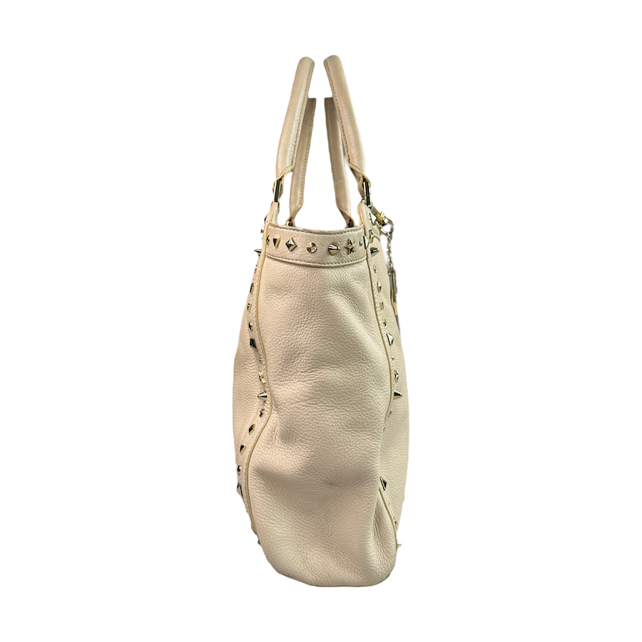 DKNY LEATHER TOTE BAG - CREAM