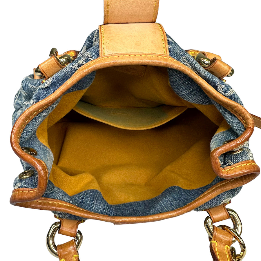 LOUIS VUITTON DENIM PLEATY W/ ADDITIONAL CROSSBODY STRAP