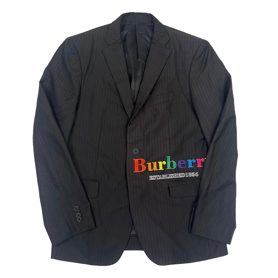 BURBERRY BLACK BLAZER W/ RAINBOW PRINT