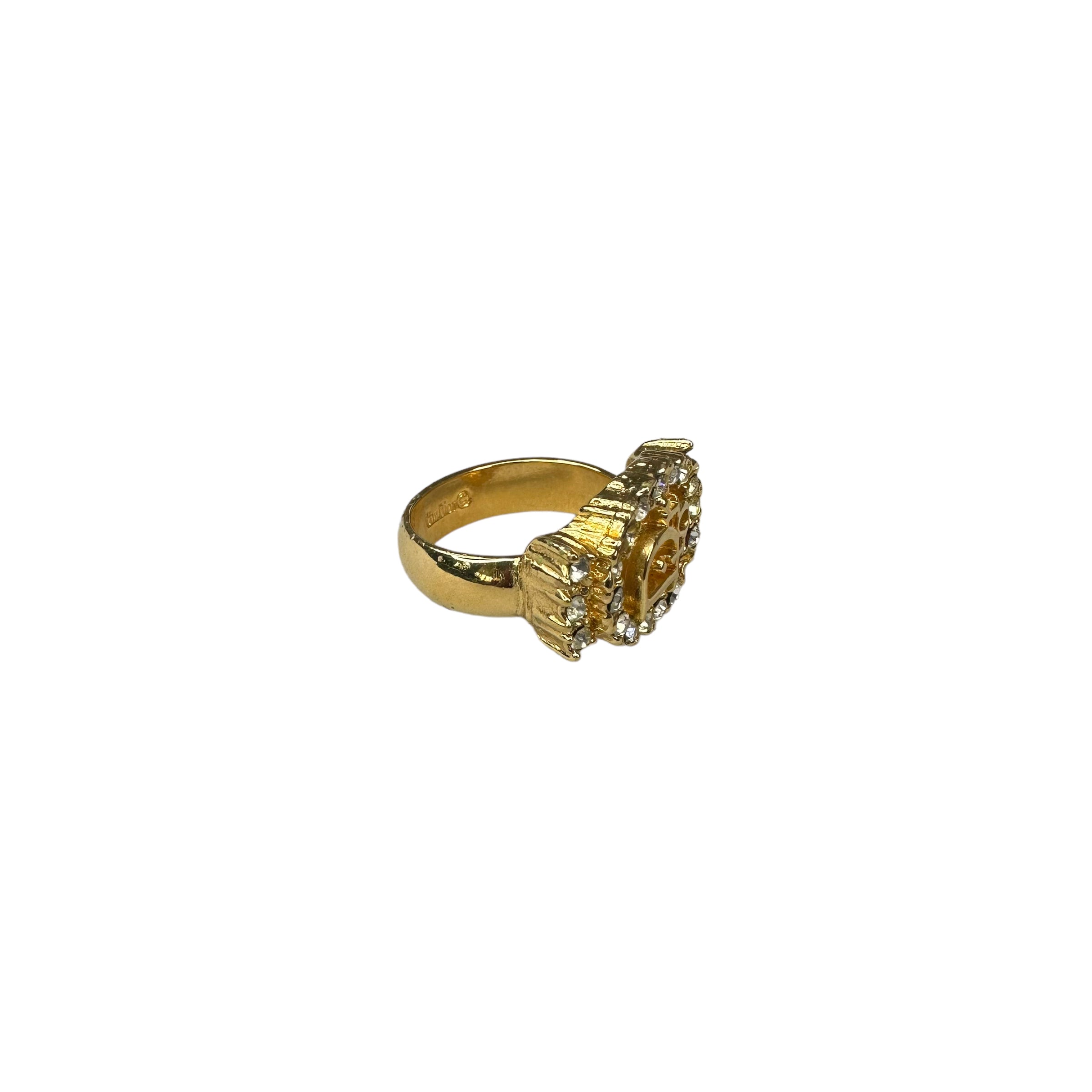 DIOR OVAL GOLD RHINESTONE RING