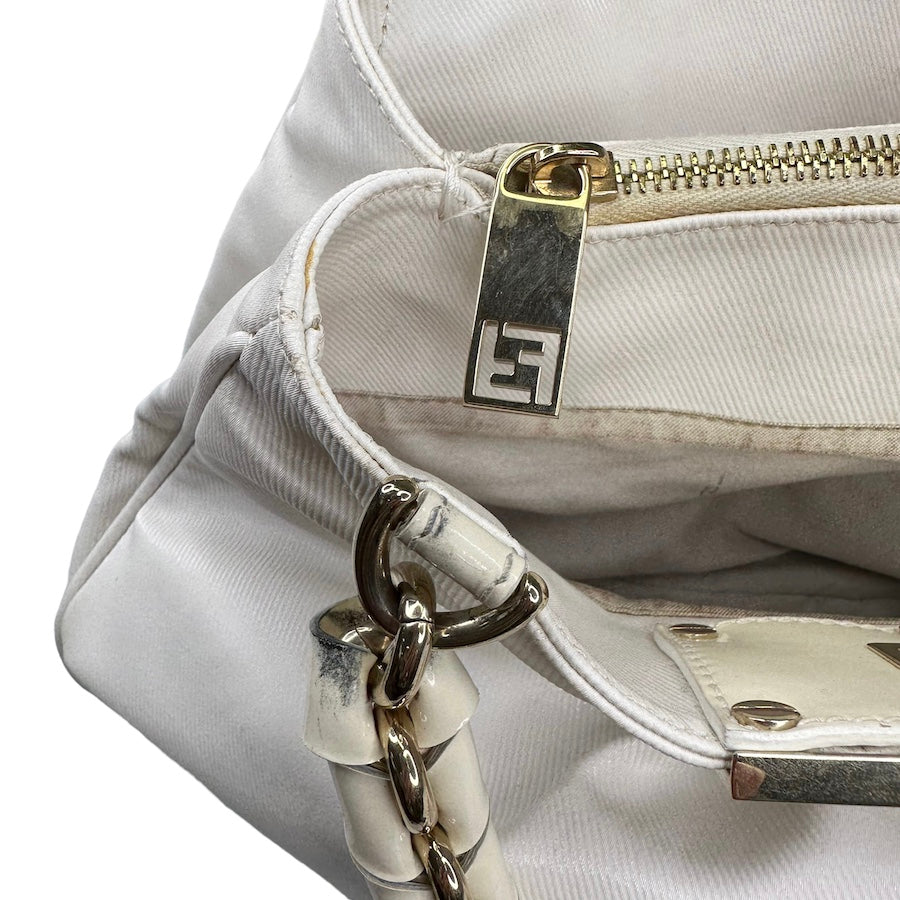 FENDI WHITE FF SHOULDER BAG