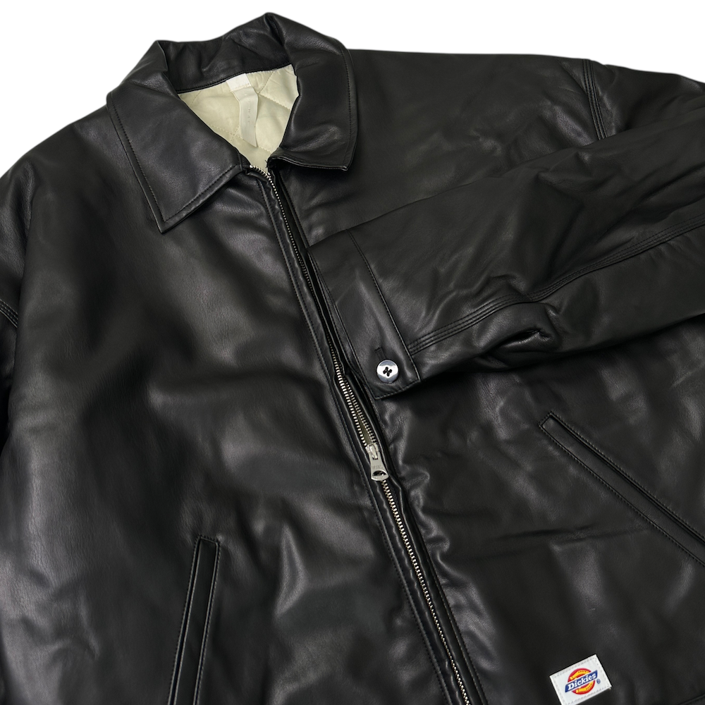 SHINYA KOZUKA X DICKIES FAUX LEATHER TRUCKER JACKET – Top Floor SHINYA KOZUKA X DICKIES FAUX LEATHER TRUCKER JACKET – Top Floor