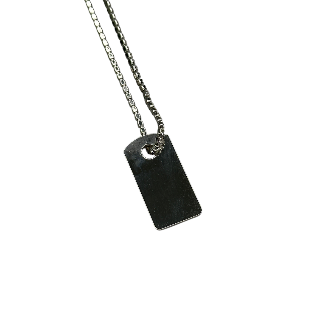 DIOR RHINESTONE TAG NECKLACE