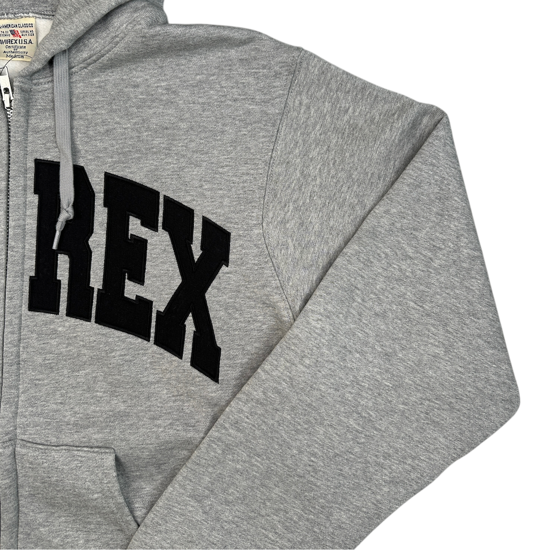 (NEW) AVIREX LOGO ZIP HOODIE - GREY